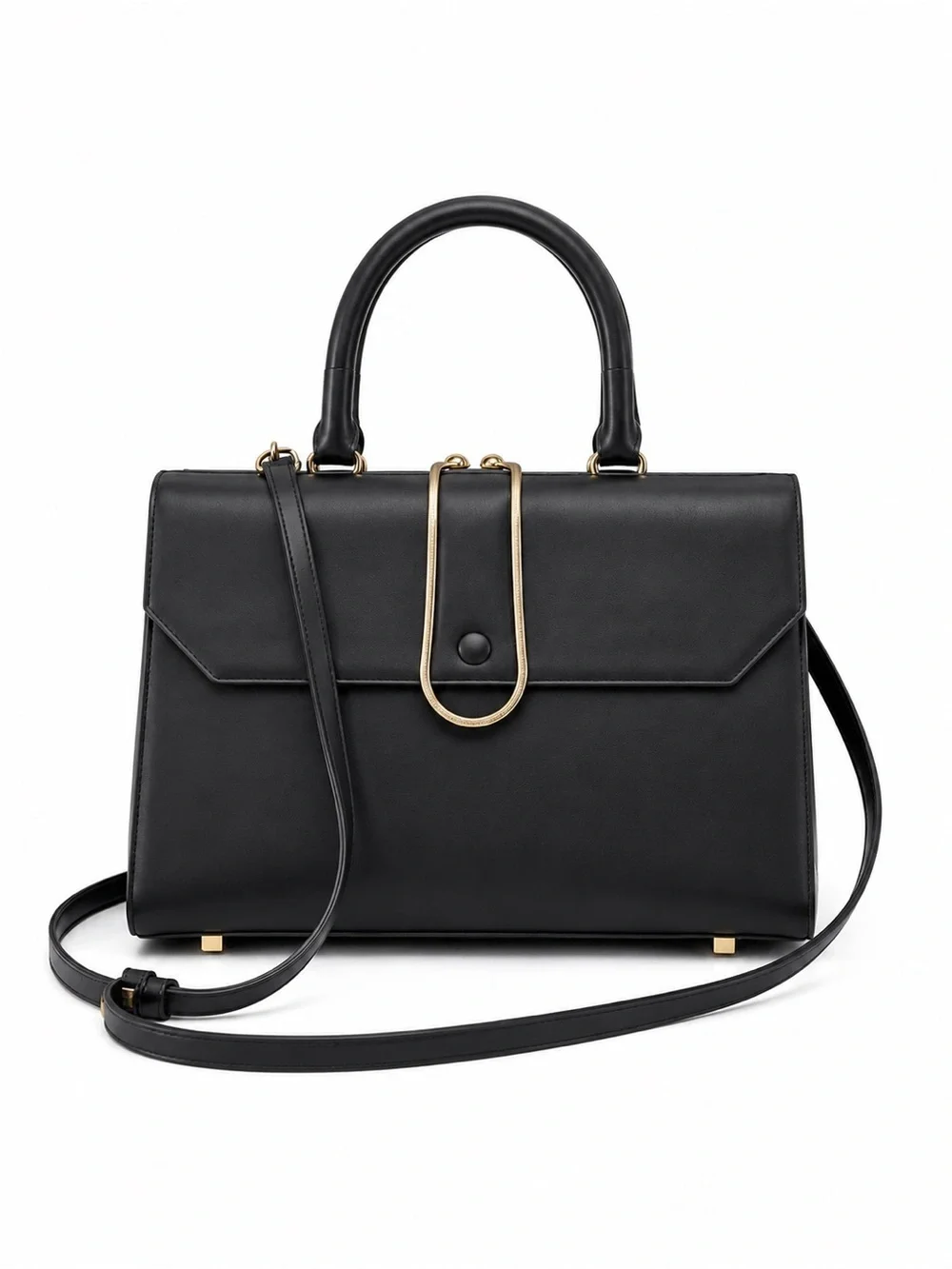 Alexander Wang Black Leather Structured Satchel Top Handle Crossbody Work Bag